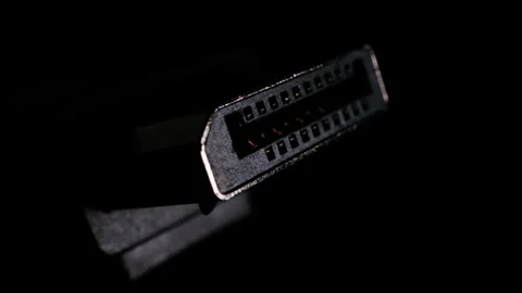 HDMI Cable Plug Illumination Macro Electronics Video Stock Footage 344312689