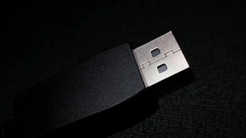 HDMI Cable Plug Illumination Macro Electronics Video Stock Footage 344314783