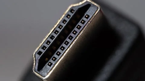 HDMI Cable Plug In Macro Close Up Technology Connection Detail Video. Stock Footage 331944798