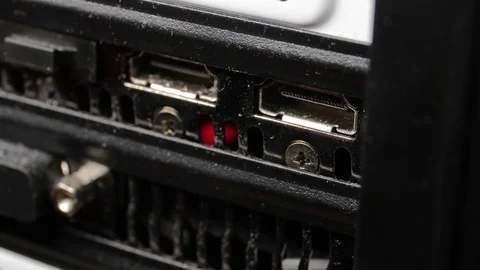HDMI Cable Plug In Plug Out Mac Closeup Shot Stock Footage 84900533