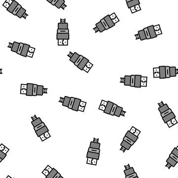 Hdmi cable vector seamless pattern イラスト素材