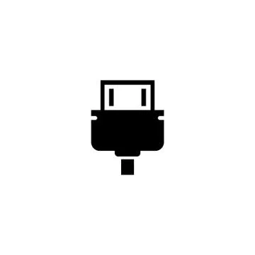 HDMI Cable, Video Audio Plug Connect. Flat Vector Icon illustration. Simple b イラスト素材