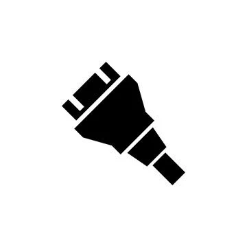 HDMI Cable, Video Audio Plug Connect Solid Flat Vector Icon Isolated on White Stock Illustration