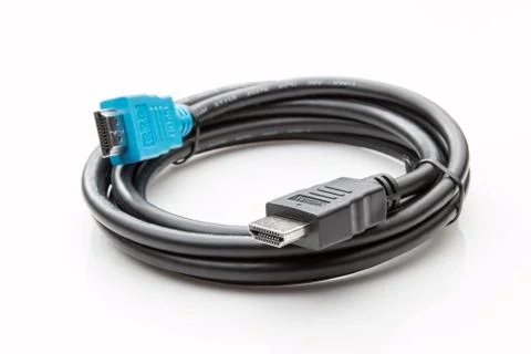 An HDMI cable on a white background Stock Photos
