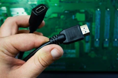 HDMI cable wire. 스톡 사진