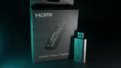 HDMI capture card and it's box Stock Footage 260334458