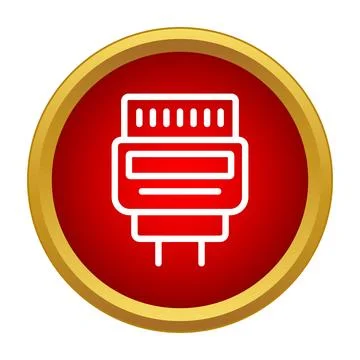 Hdmi connection interface icon on red background Stockillustratie