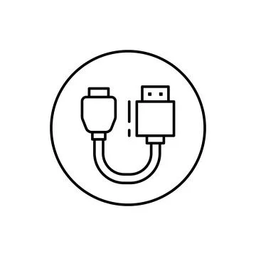 Hdmi, connector icon. Simple line, outline vector elements of connectors and Illustrazione stock