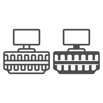 HDMI connector line and solid icon, TV accessories concept, HD Multimedia Stockillustratie