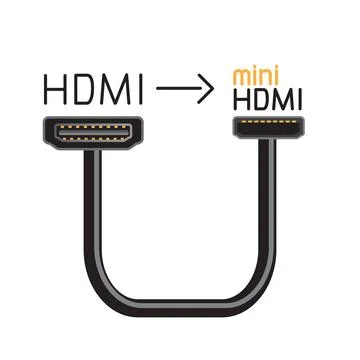 HDMI to miniHDMI hardware interface cable Stock Illustration