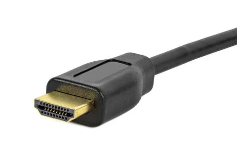 HDMI plug on white background Stock Photos