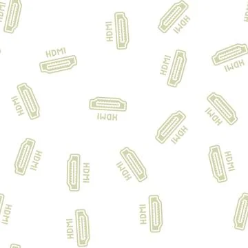 Hdmi port glyph seamless pattern Stock Illustration