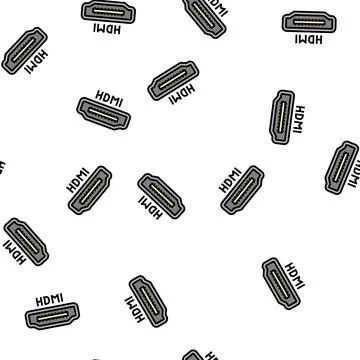 Hdmi port vector seamless pattern イラスト素材