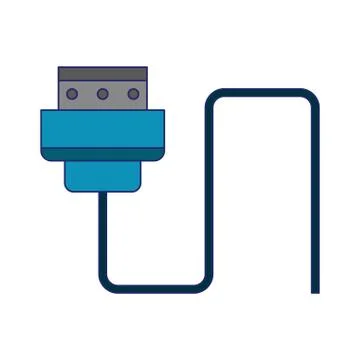 HDMI usb cable isolated Stock Illustration