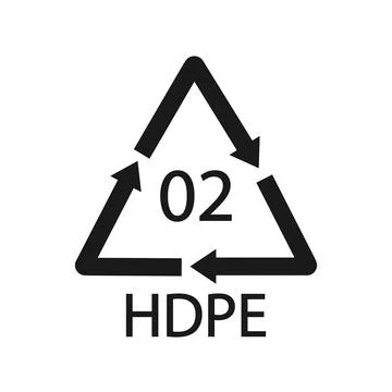 HDPE 02 recycling code symbol. Plastic recycling vector polyethylene sign. Stock Illustration