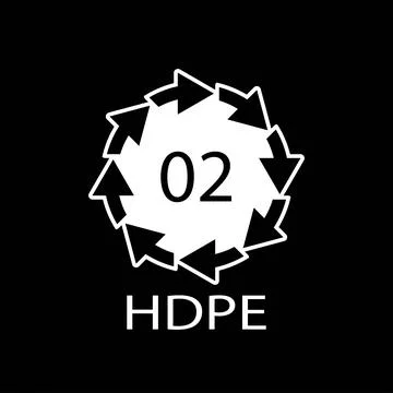 HDPE 02 recycling code symbol. Plastic recycling vector polyethylene sign. 库存插图