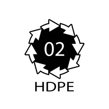 HDPE 02 recycling code symbol. Plastic recycling vector polyethylene sign. Stock-Illustration