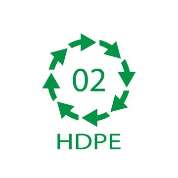 HDPE 02 recycling code symbol. Plastic recycling vector polyethylene sign. Stock-Illustration