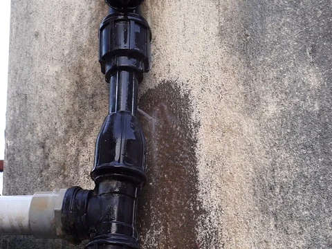 Hdpe pipe leakage Stock Footage 88029364