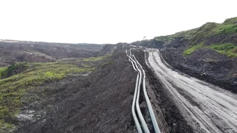 HDPE Pipeline in the mine Stock Footage 170359085