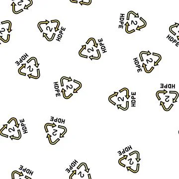 Hdpe recycle plastic product vector seamless pattern Stock Illustration