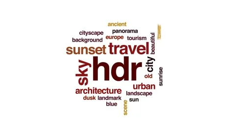 HDR animated word cloud, text design animation. Stock Footage 75546296