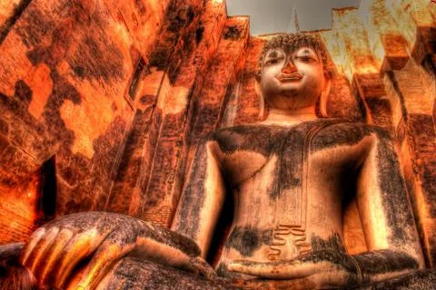 Hdr of buddha statue Stock Photos
