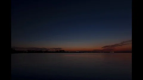 HDR Cloudy Sunset Timelapse Over Water Motion Background Seamless Loop Stock Footage 127668714