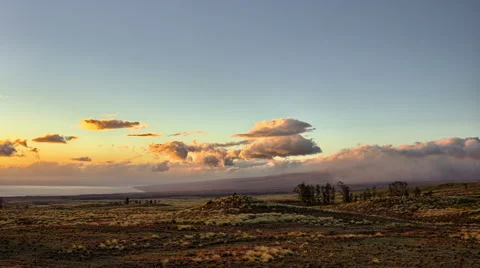 HDR Dynamic Grasslands Time Lapse, Waikoloa Ranch Land, Big Island, Hawaii Video stock 50118461