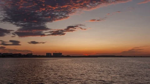 HDR Fall Lake Sunset Timelapse Video stock 117159848
