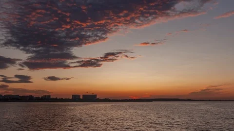 HDR Fall Sunset Timelapse over Water Video stock 117159869