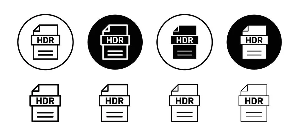 HDR image file extension icon vector set collection for web Stock Illustration