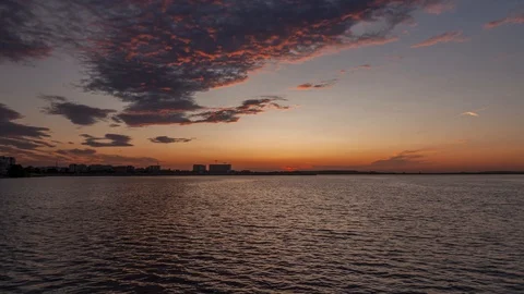 HDR Lake Sunset Timelapse Video stock 127648679