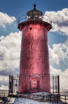 Hdr shot of lighthouse with clouds Stock Photos