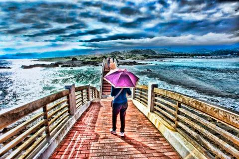 HDR Surreal image of Dragon Bridge. Foto stock