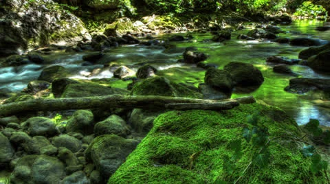 HDR Time Lapse Stream Of Water In Nature Stock Footage 26854102