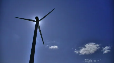 HDR Time Lapse of Windmill and Sun Stock Footage 517706