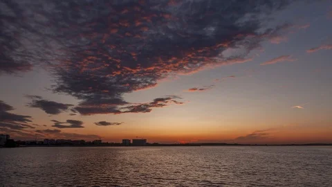 HDR Timelapse Sunset Lake Stock Footage 117159903