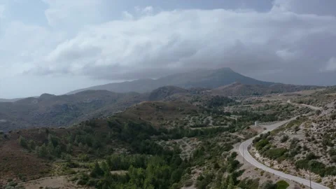 HDR video of smooth drone flight in the mountains of Greece Stock Footage 168996799