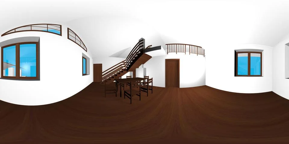 HDRI map of empty room Stock Photos