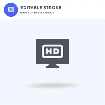 Hdtv icon vector, filled flat sign, solid pictogram isolated on white, logo i Stock Illustration