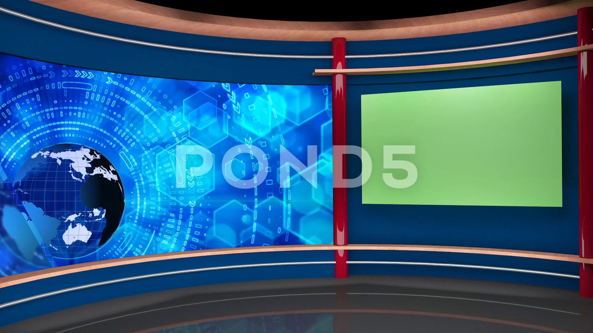 Hdtv News Virtual Studio Green Screen Ba Stock Video Pond5