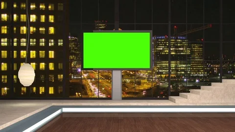 Hdtv News Virtual Studio Green Screen B Stock Video Pond5