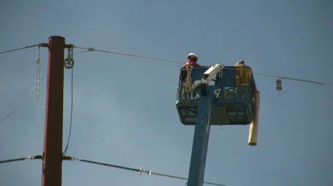 HDV: Electrical Workers Stock Footage