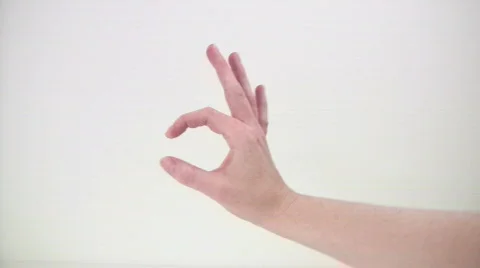 HDV: OK and Pointing Hand Signs Stock Footage 94989