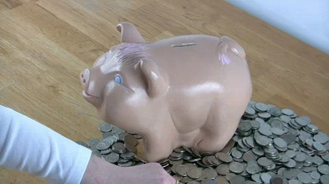 HDV: Piggy Bank Savings Stock Footage