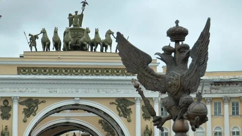 He background of the General Staff building on Palace Square. Stock Footage 340631622