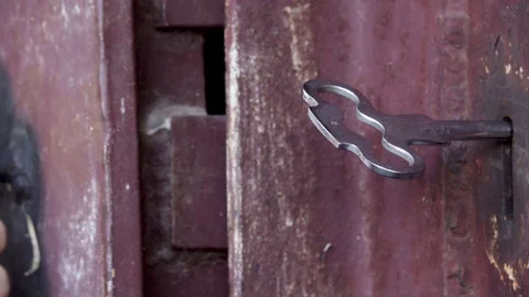 He closed the door with a silver key Stock Footage 75909563