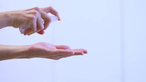 He concept of protecting the body from germs and viruses. Hand of woman that Stock Footage 126578474
