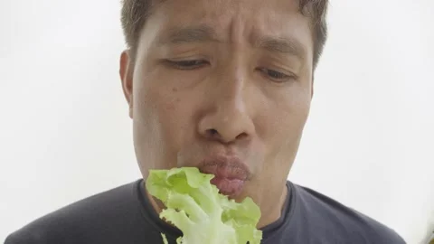 He does not like veganism and vegetarianism. Stop diet. Stock Footage 235456595